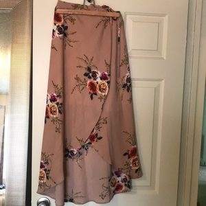 Floral flowy maxi skirt